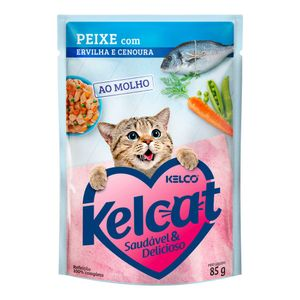 Ração Úmida Kelcat Peixe com Ervilha e Cenoura - 85 g Ração Úmida Kelcat Peixe com Ervilha e Cenoura - 85 g
