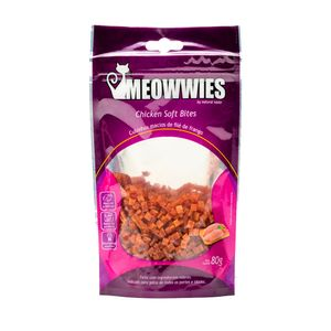 Petisco Natural Gatos Meowwies Soft Bites Frango - 80 g Petisco Natural Gatos Meowwies Soft Bites Frango - 80 g