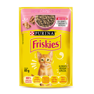 Ração Úmida Friskies Gatos Filhotes Carne ao molho - 85 g Ração Úmida Friskies Gatos Filhotes Carne ao molho - 85 g