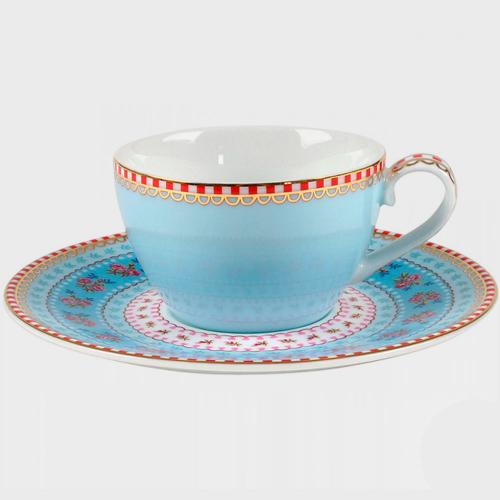 Xícara de Café com Pires Azul Ribbon PIP Studio Xícara de Café com Pires Azul Ribbon PIP Studio