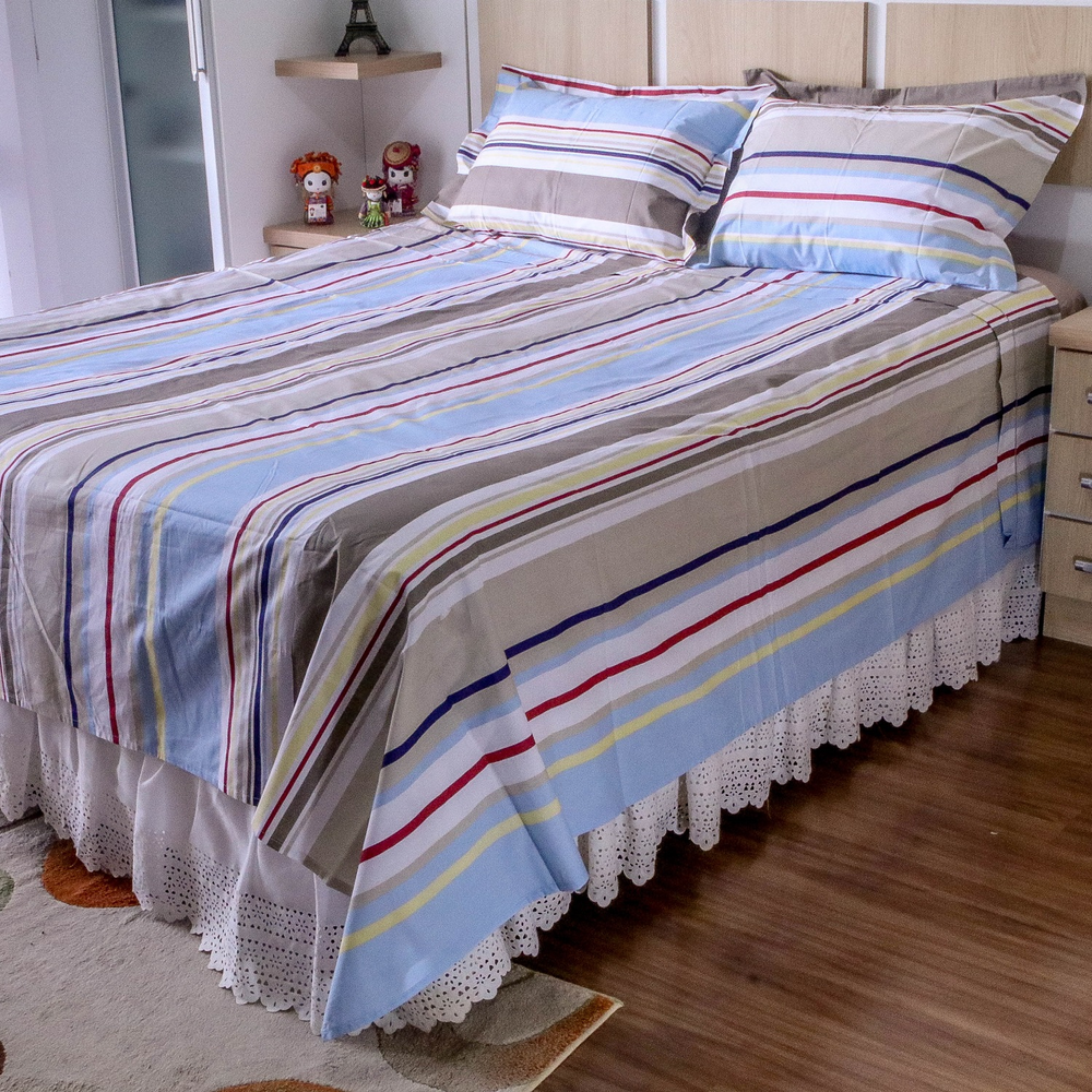 Jogo de Cama King Percal 200 Fios 100% Algodão Londres Jogo de Cama King Percal 200 Fios 100% Algodão Londres