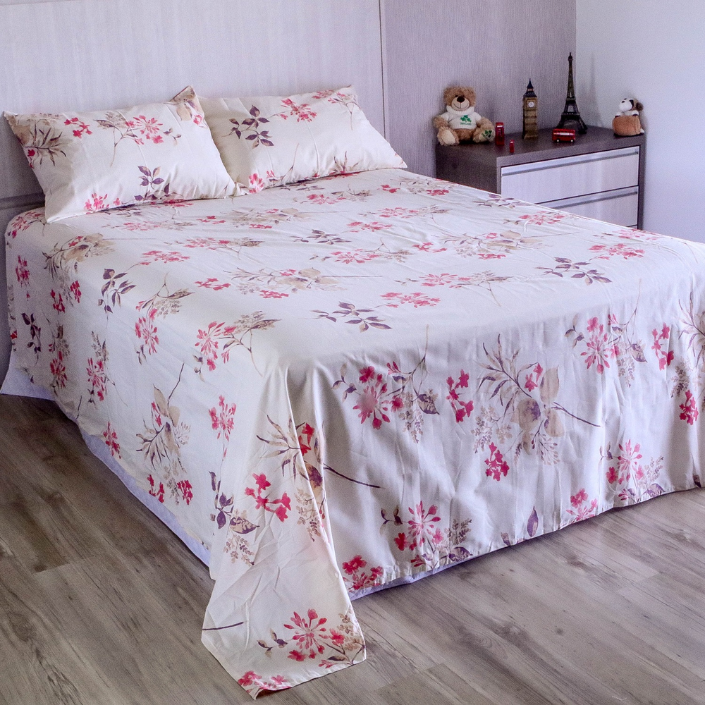 Jogo de Cama Duplo Queen Percal 180 Fios 100% Algodão Santorini Jogo de Cama Duplo Queen Percal 180 Fios 100% Algodão Santorini