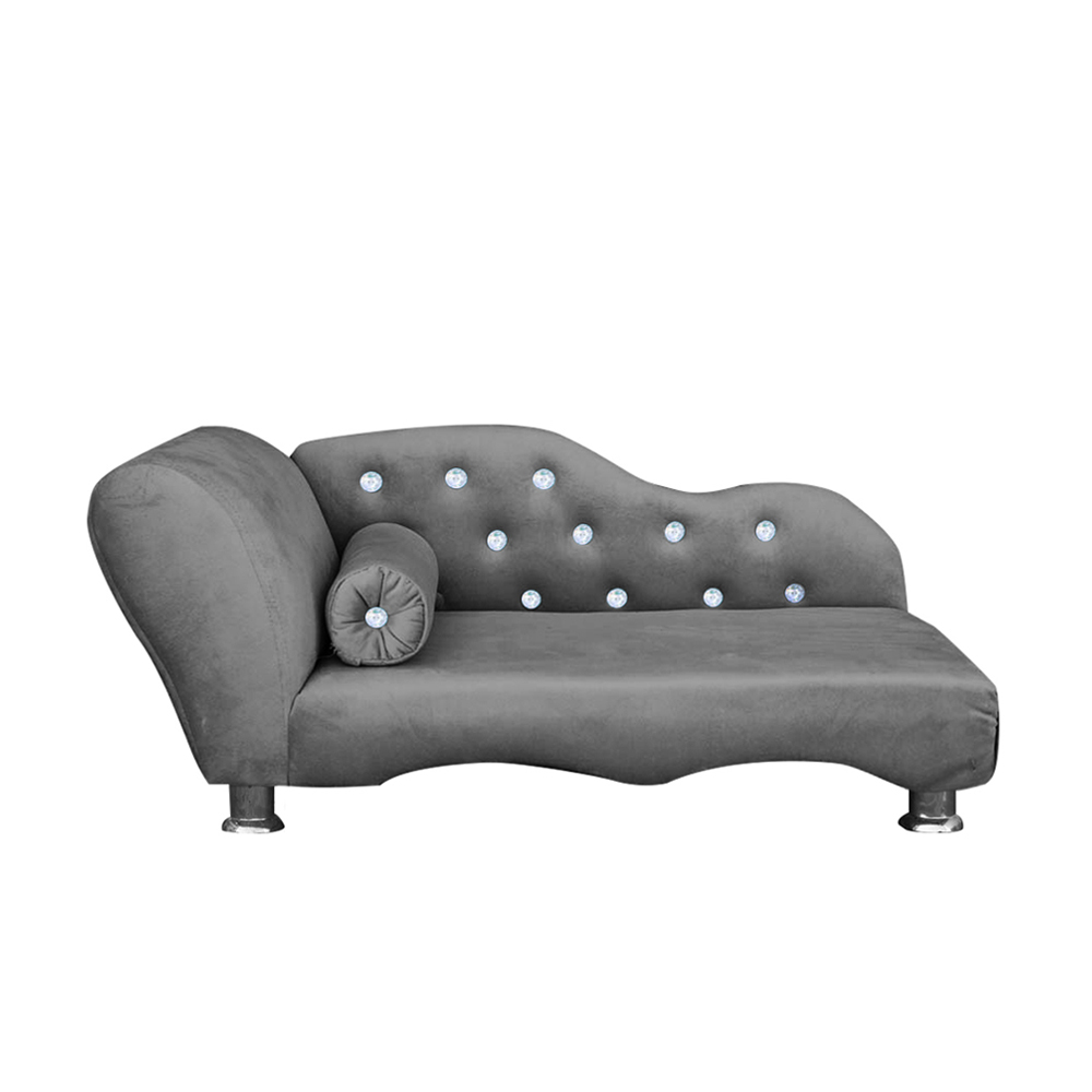 Cama Caminha Divã Pet Veludo Strass Cinza Dvinn Cama Caminha Divã Pet Veludo Strass Cinza Dvinn