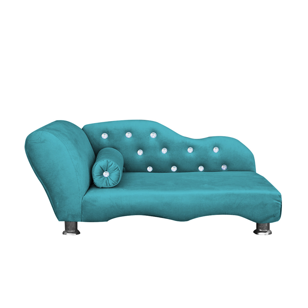 Cama Caminha Divã Pet Veludo Strass Turquesa Dvinn Cama Caminha Divã Pet Veludo Strass Turquesa Dvinn