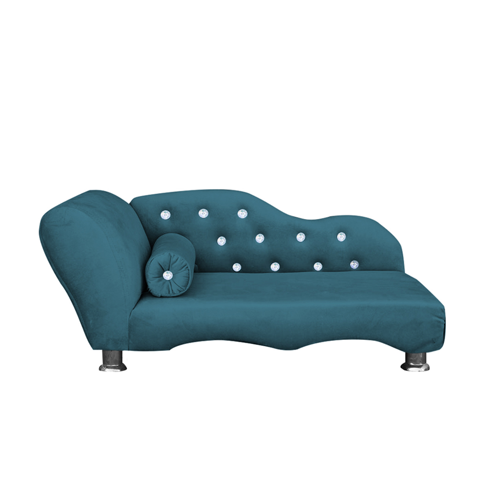 Cama Caminha Divã Pet Veludo Strass Azul Royal Dvinn Cama Caminha Divã Pet Veludo Strass Azul Royal Dvinn