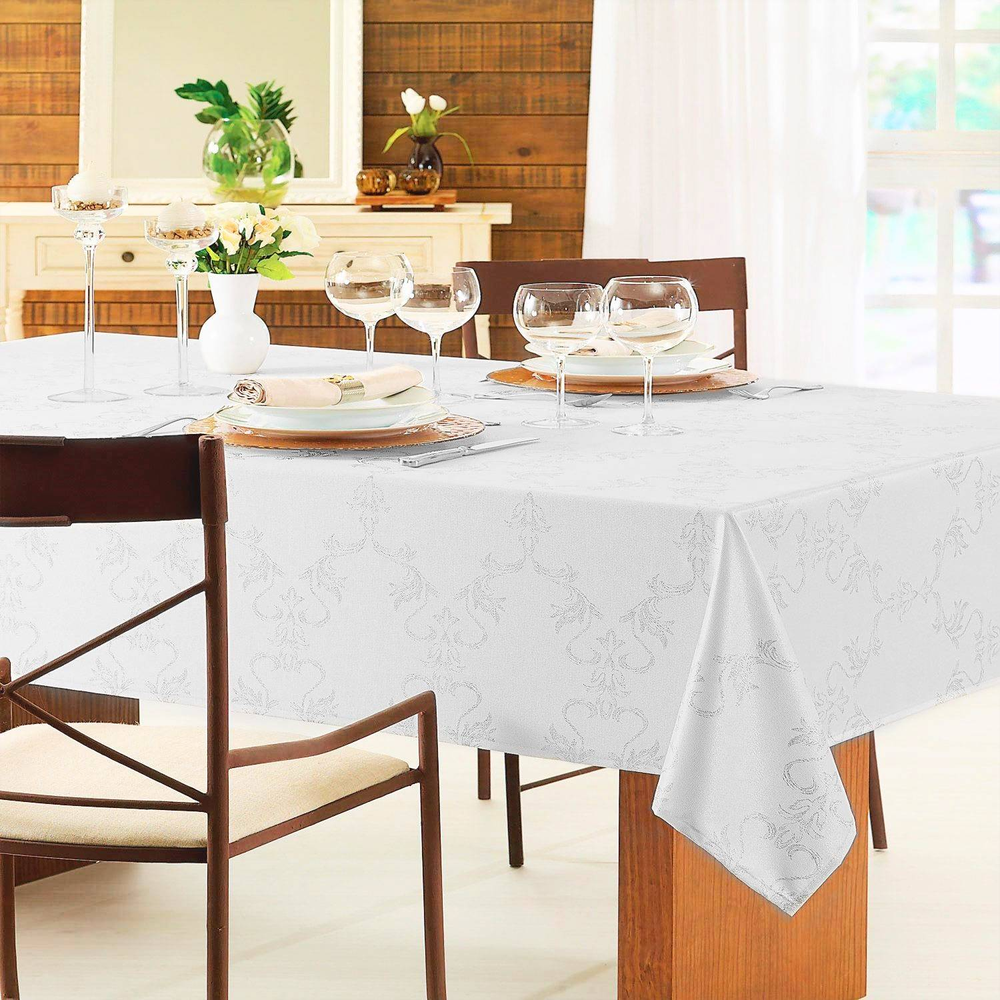 Toalha de Mesa Redonda 4 Lugares TJ-3951 - PRATA Toalha de Mesa Redonda 4 Lugares TJ-3951 - PRATA