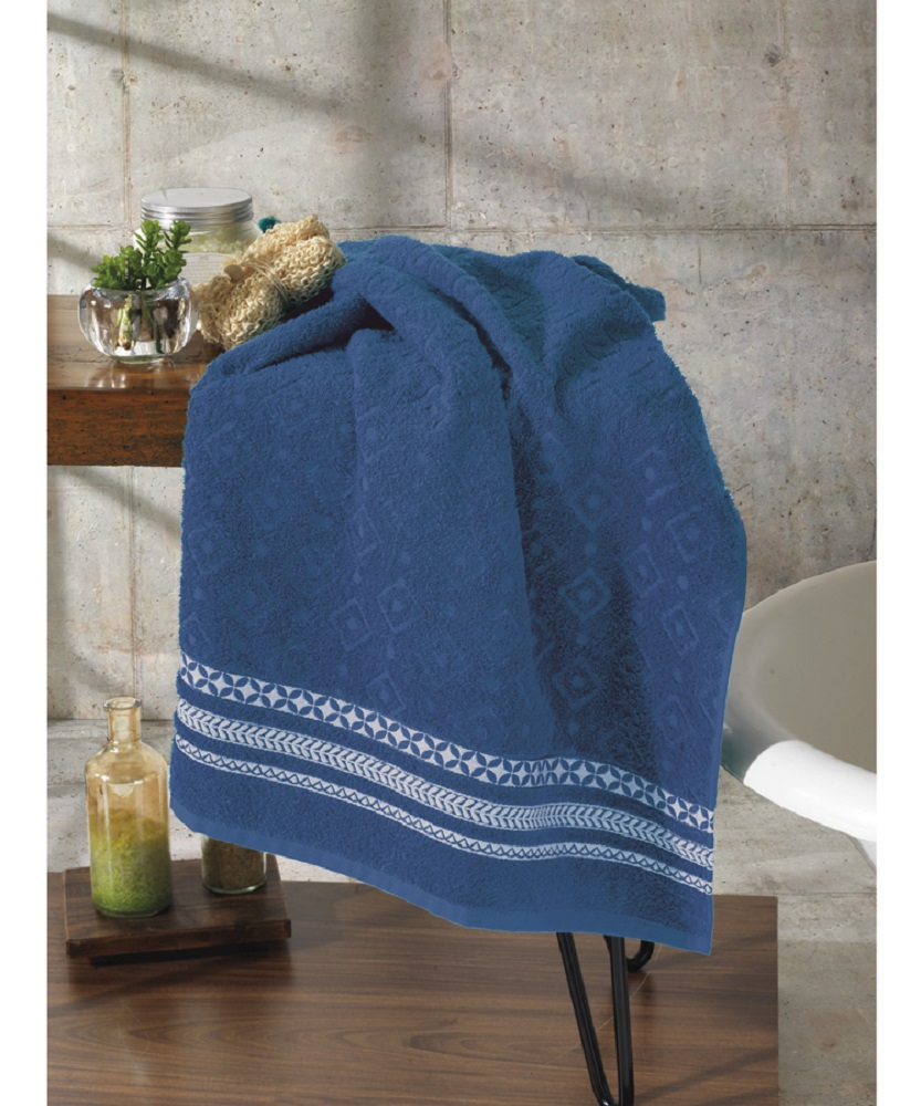 TOALHA DE BANHO JACQUARD PREMIUM FJ5708 - AZUL TOALHA DE BANHO JACQUARD PREMIUM FJ5708 - AZUL