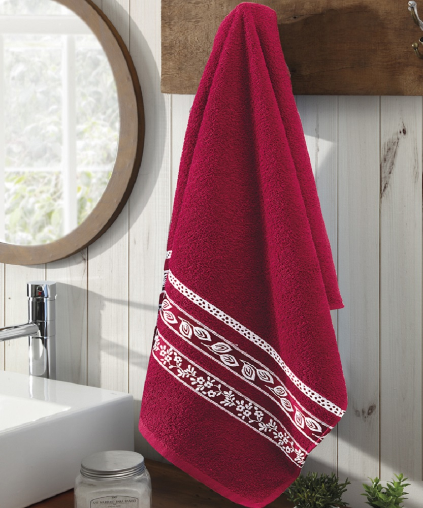 Toalha De Banho Jacquard Premium Fj5439- Vermelho Toalha De Banho Jacquard Premium Fj5439- Vermelho