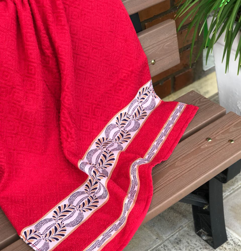 Toalha De Banho Jacquard Premium Fj5276 - Vermelho Toalha De Banho Jacquard Premium Fj5276 - Vermelho