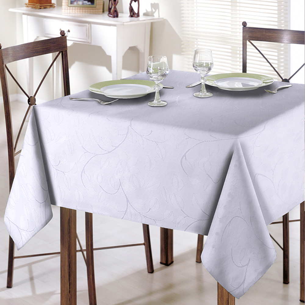 Toalha de Mesa Quadrada Jacquard Requinte Branco Modelo 2 Dohler Toalha de Mesa Quadrada Jacquard Requinte Branco Modelo 2 Dohler