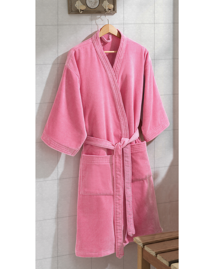 Roupão Adulto Velour Liso Dohler Unissex - M Rosa Roupão Adulto Velour Liso Dohler Unissex - M Rosa