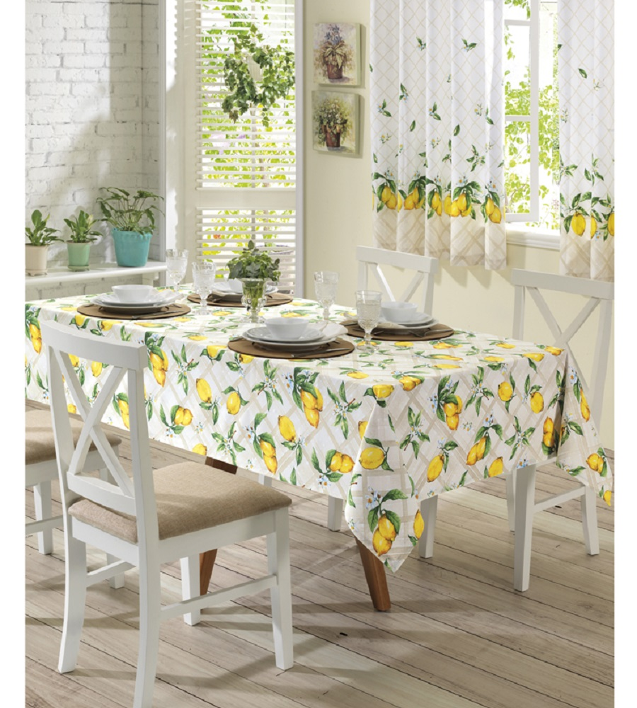 Toalha de Mesa Retangular 6 Lugares Esther Clean Athenas Toalha de Mesa Retangular 6 Lugares Esther Clean Athenas