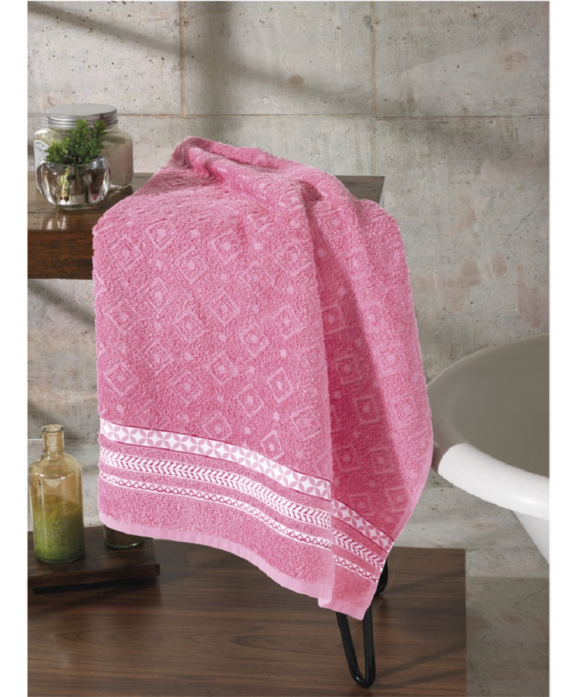 TOALHA DE BANHO JACQUARD PREMIUM FJ5708 - ROSA TOALHA DE BANHO JACQUARD PREMIUM FJ5708 - ROSA