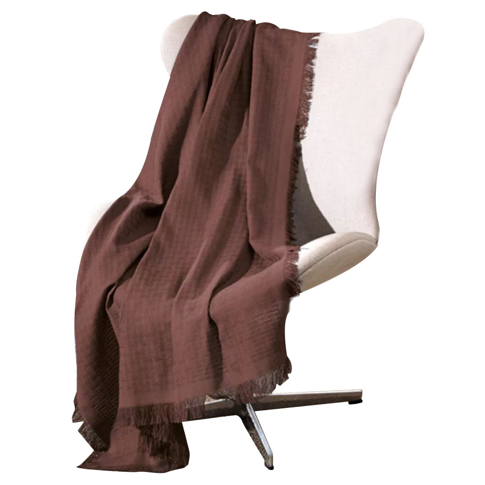 Manta de Algodão Unicolor Liso Marrom 150 x 210 cm D'Rossi Manta de Algodão Unicolor Liso Marrom 150 x 210 cm D'Rossi