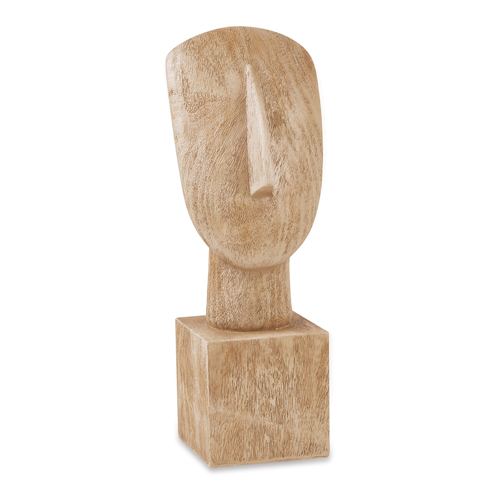 Escultura Decorativa "Face" em Poliresina Madeira 32x11,5 cm - D'Rossi Escultura Decorativa "Face" em Poliresina Madeira 32x11,5 cm - D'Rossi