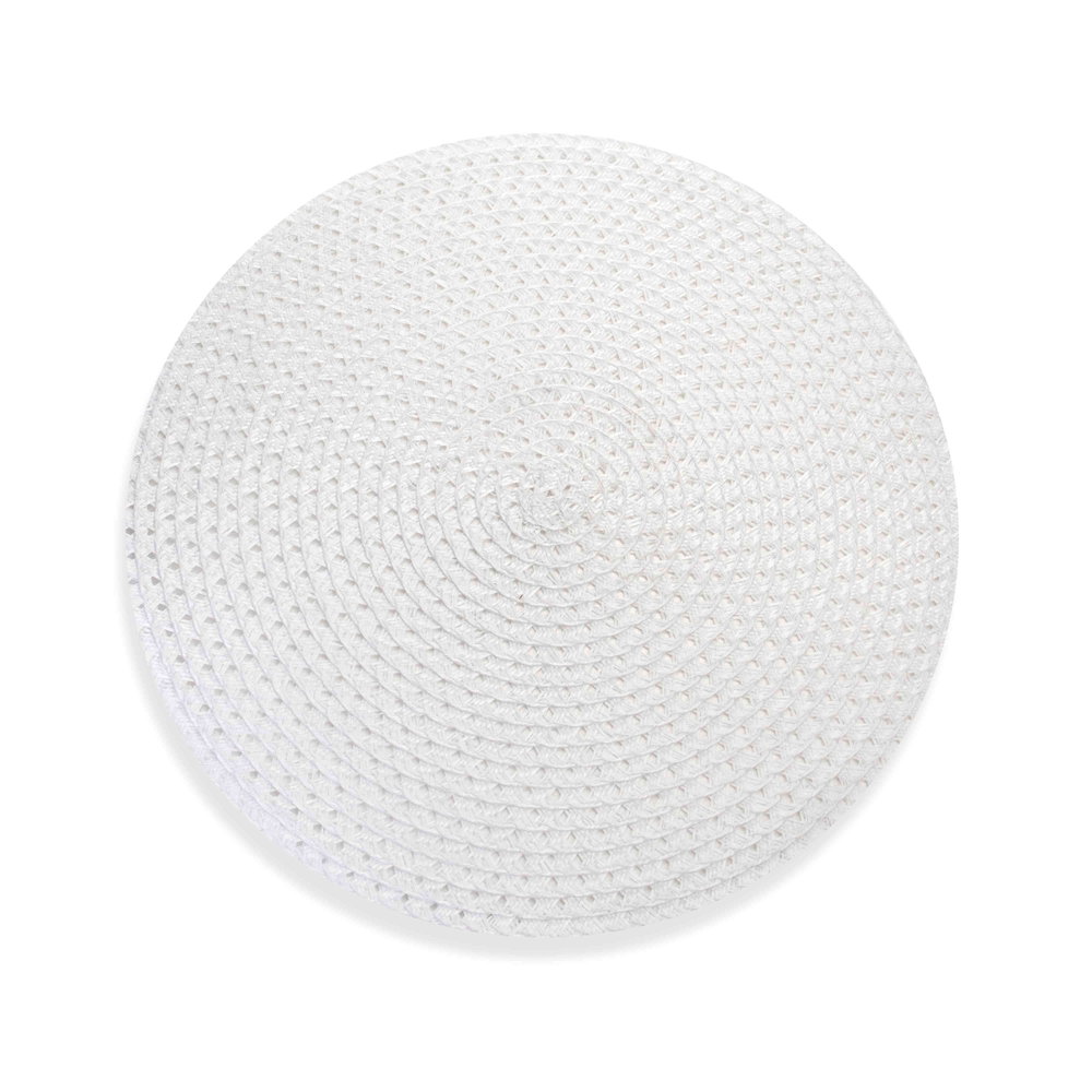 Jogo Americano Redondo de Plástico Branco 38 cm - D'Rossi Jogo Americano Redondo de Plástico Branco 38 cm - D'Rossi