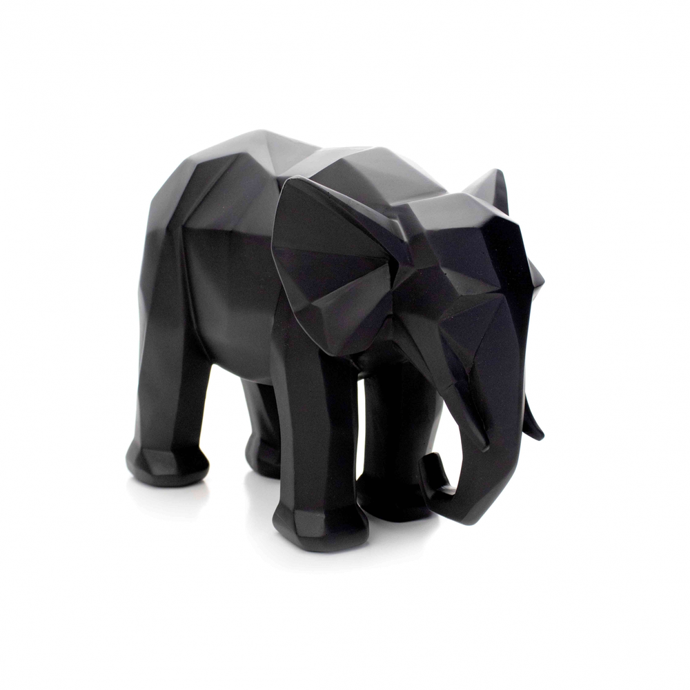 Escultura Elefante em Poliresina Preto 20x25x13 cm - D'Rossi Escultura Elefante em Poliresina Preto 20x25x13 cm - D'Rossi