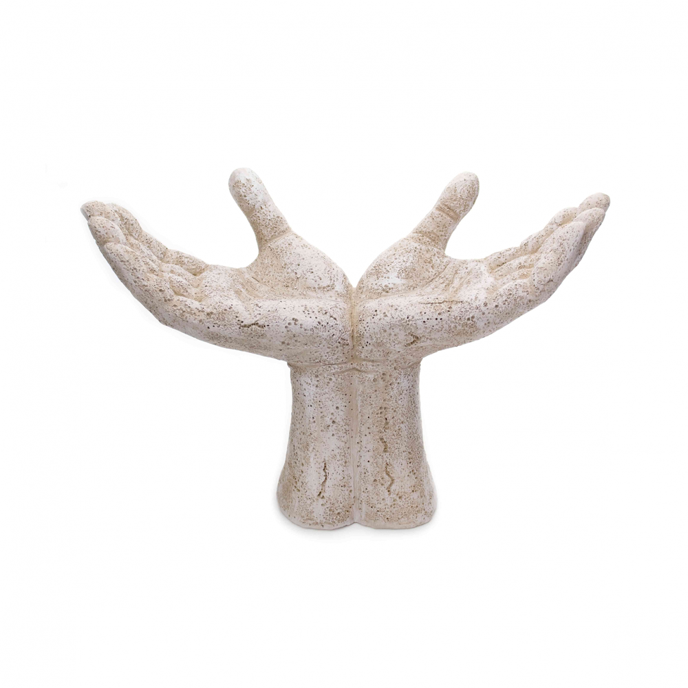 Escultura Decorativa Mãos em Poliresina Branco 17x10 cm - D'Rossi Escultura Decorativa Mãos em Poliresina Branco 17x10 cm - D'Rossi