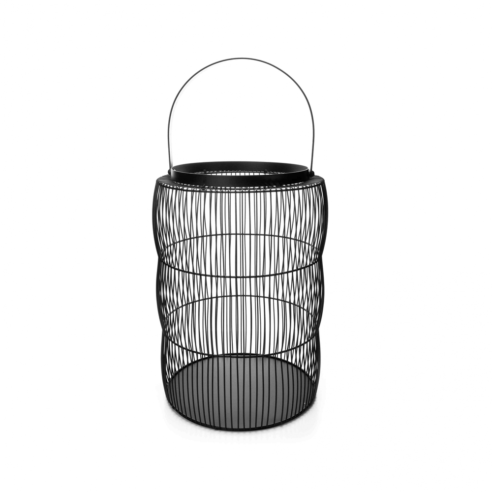 Lanterna Decorativa em Metal Preto 50x24x24 cm - D'Rossi Lanterna Decorativa em Metal Preto 50x24x24 cm - D'Rossi