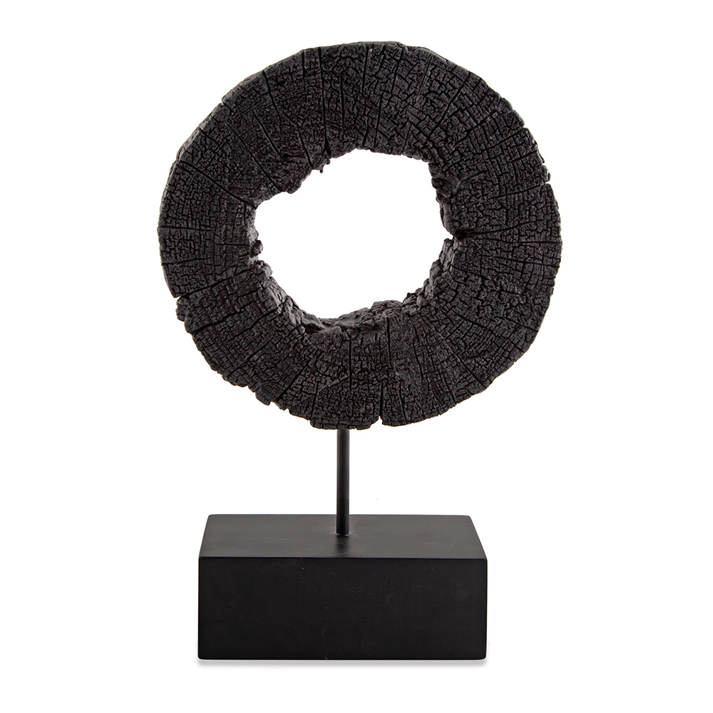 Escultura Decorativa "Círculo" em Poliresina Preto 43,5x10 cm - D'Rossi Escultura Decorativa "Círculo" em Poliresina Preto 43,5x10 cm - D'Rossi