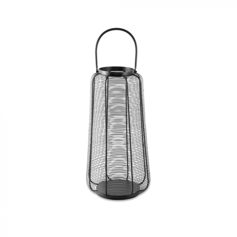 Lanterna Decorativo em Metal Preto 60x23x23 cm - D'Rossi Lanterna Decorativo em Metal Preto 60x23x23 cm - D'Rossi