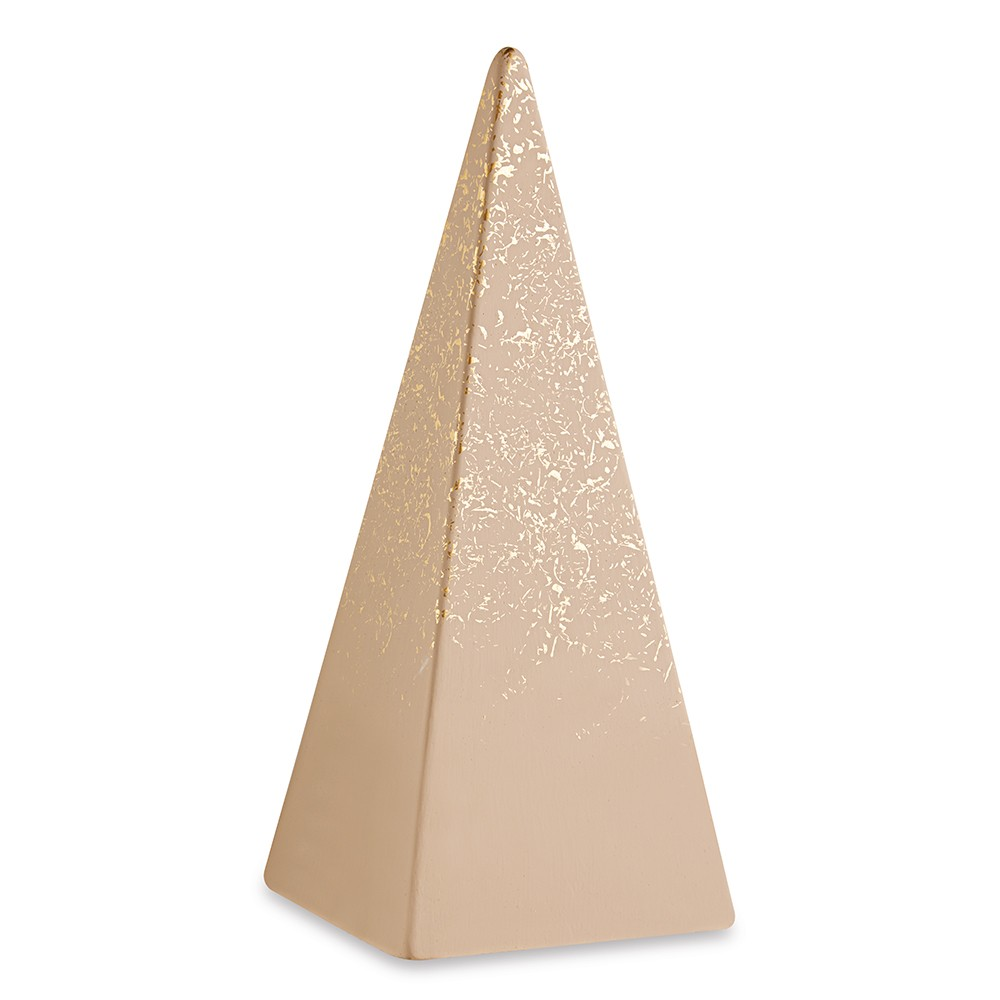 Enfeite Decorativo "Pirâmide" em Cimento Nude e Dourado 26x10,5 cm - D'Rossi Enfeite Decorativo "Pirâmide" em Cimento Nude e Dourado 26x10,5 cm - D'Rossi