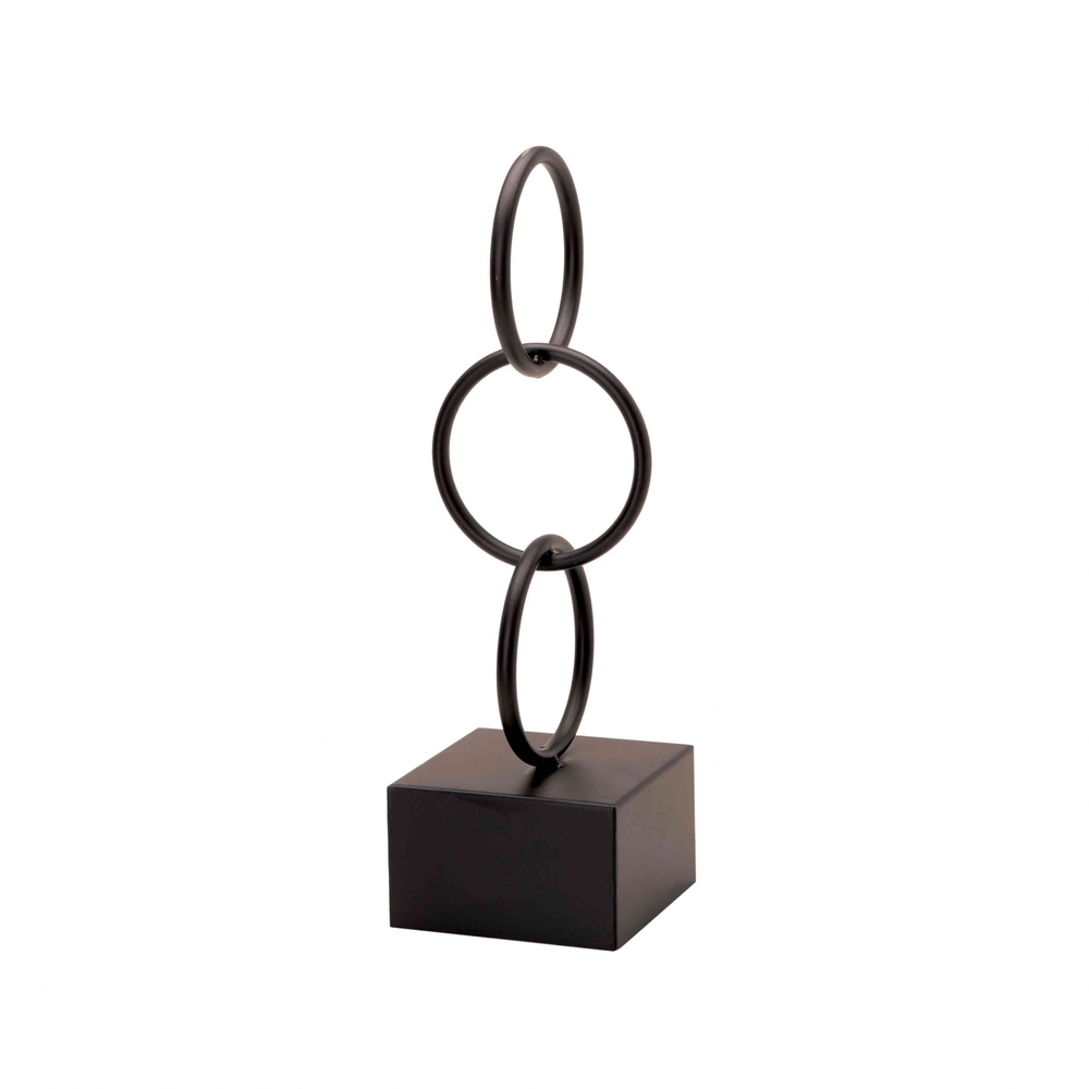 Escultura Decorativa em Metal Preto 41x13 cm - D'Rossi Escultura Decorativa em Metal Preto 41x13 cm - D'Rossi