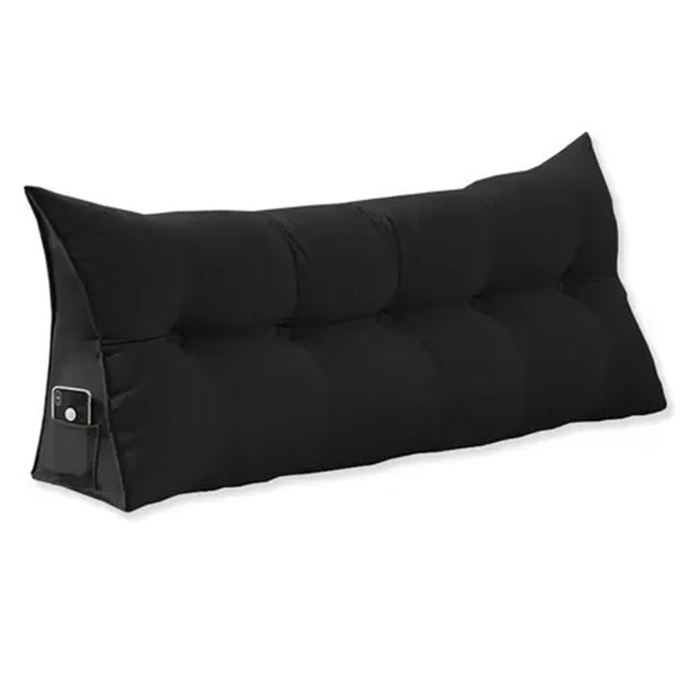 Almofada Para Cabeceira Apoio 90cm Suede Preto - DS Estofados Almofada Para Cabeceira Apoio 90cm Suede Preto - DS Estofados