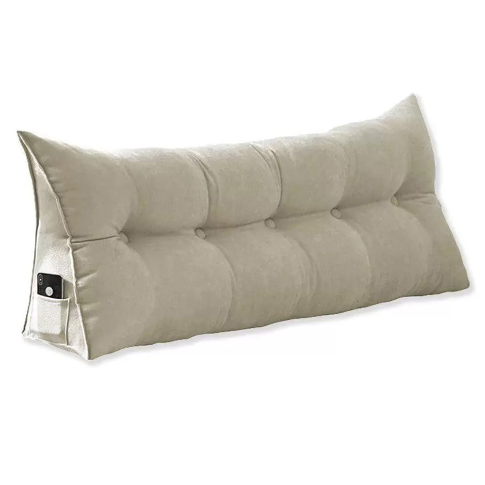 Almofada Para Cabeceira Apoio 195cm Suede Bege - DS Estofados Almofada Para Cabeceira Apoio 195cm Suede Bege - DS Estofados