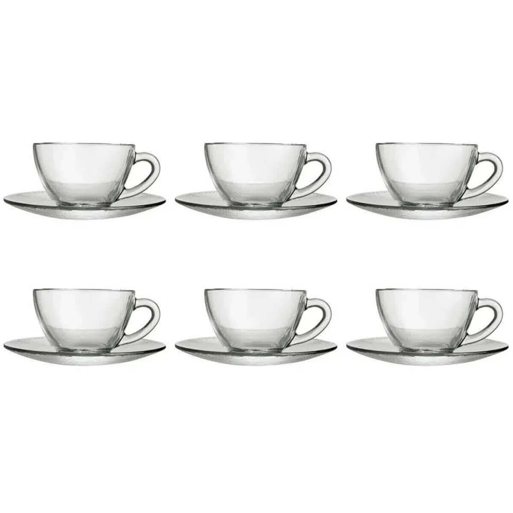 Conjunto 6 Xícaras De Vidro Com Pires 170ml Jogo Transparente Café E Chá Duralex Conjunto 6 Xícaras De Vidro Com Pires 170ml Jogo Transparente Café E Chá Duralex