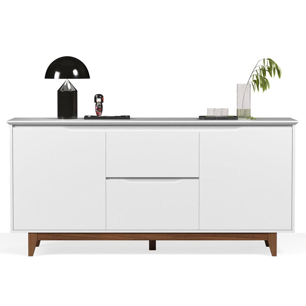 Buffet Aparador para Sala de Jantar 2 Portas 2 Gavetas Flop Branco
