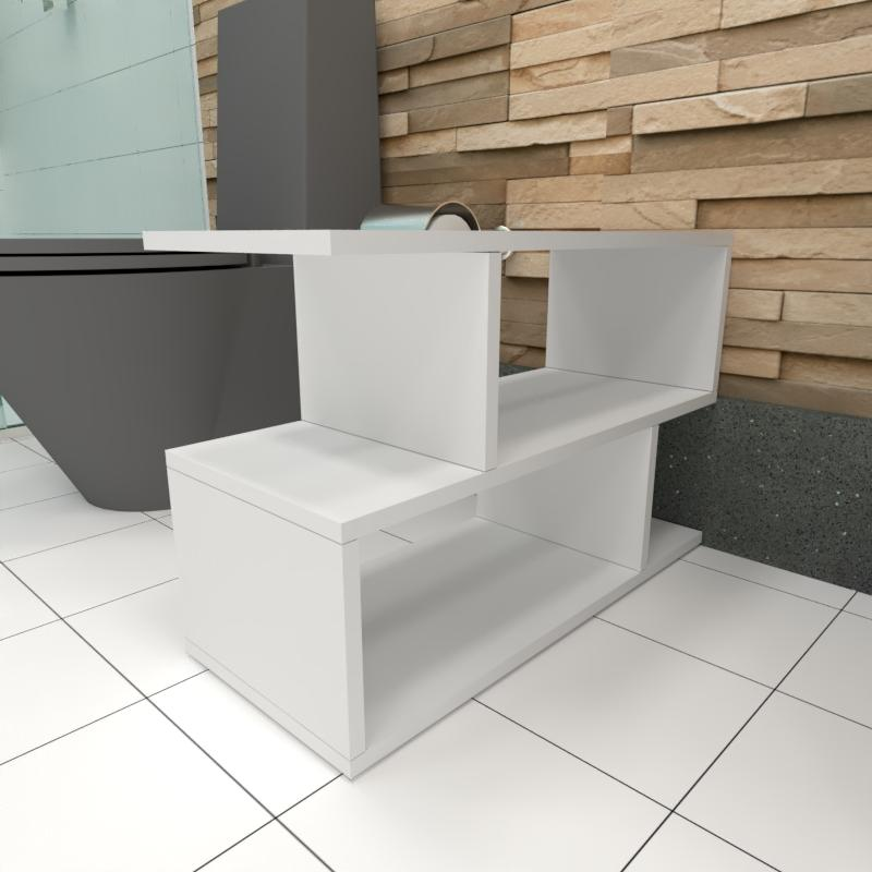 Mini estante para banheiro 25x60x50 cm MDF Branco TX modelo en4401b Mini estante para banheiro 25x60x50 cm MDF Branco TX modelo en4401b