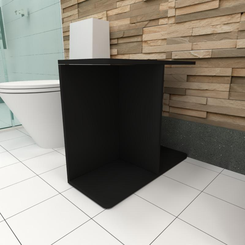 Mini estante para banheiro 25x60x50 cm MDF Preto TX modelo en16703b Mini estante para banheiro 25x60x50 cm MDF Preto TX modelo en16703b