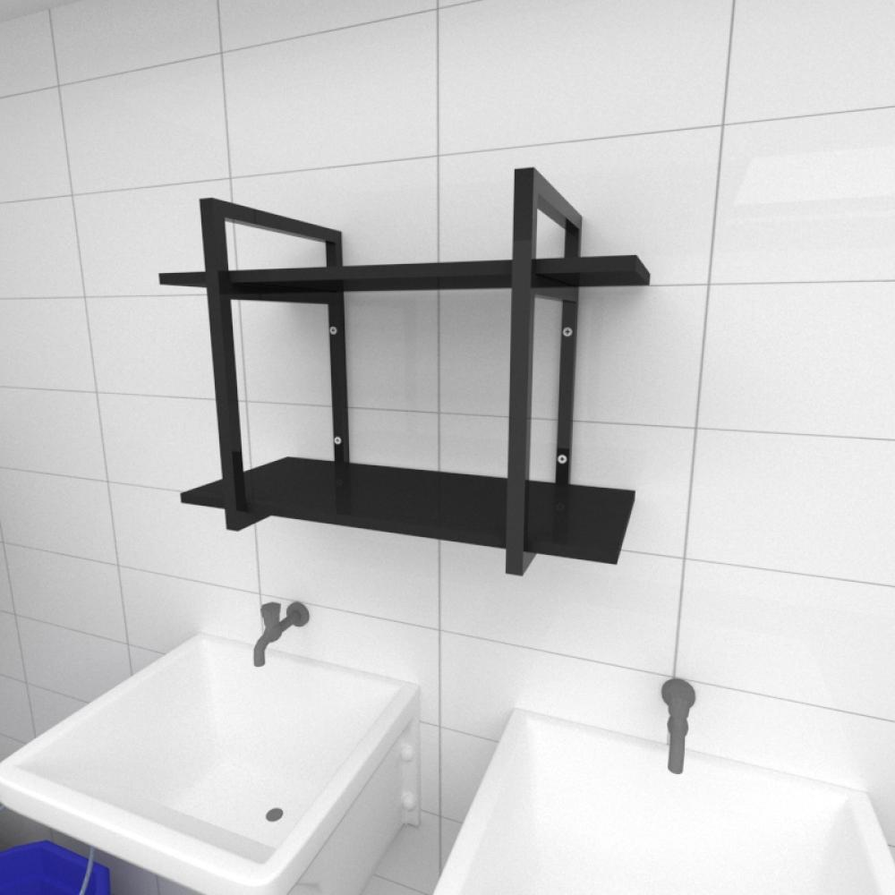Prateleira industrial para lavanderia aço cor preto prateleiras 30 cm cor preto modelo ind02plav Prateleira industrial para lavanderia aço cor preto prateleiras 30 cm cor preto modelo ind02plav