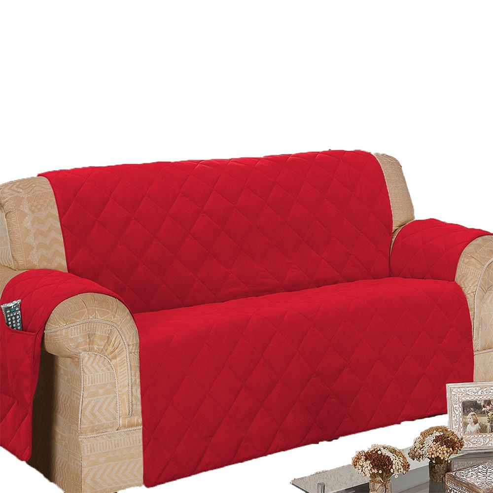 Protetor Para Sofá De 04 Lugares Com Assento De 2,40M Microfibra Matelado - Vermelho Protetor Para Sofá De 04 Lugares Com Assento De 2,40M Microfibra Matelado - Vermelho