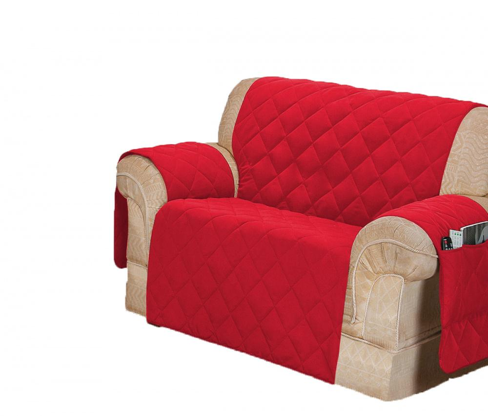 Protetor Para Sofá De 02 Lugares Com Assento De 1,20M Microfibra Matelado - Vermelho Protetor Para Sofá De 02 Lugares Com Assento De 1,20M Microfibra Matelado - Vermelho