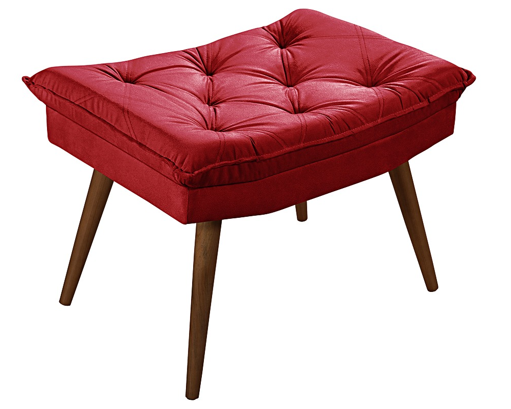 Banqueta Puff Rubi Essencial Estofados Cor Vermelho Banqueta Puff Rubi Essencial Estofados Cor Vermelho