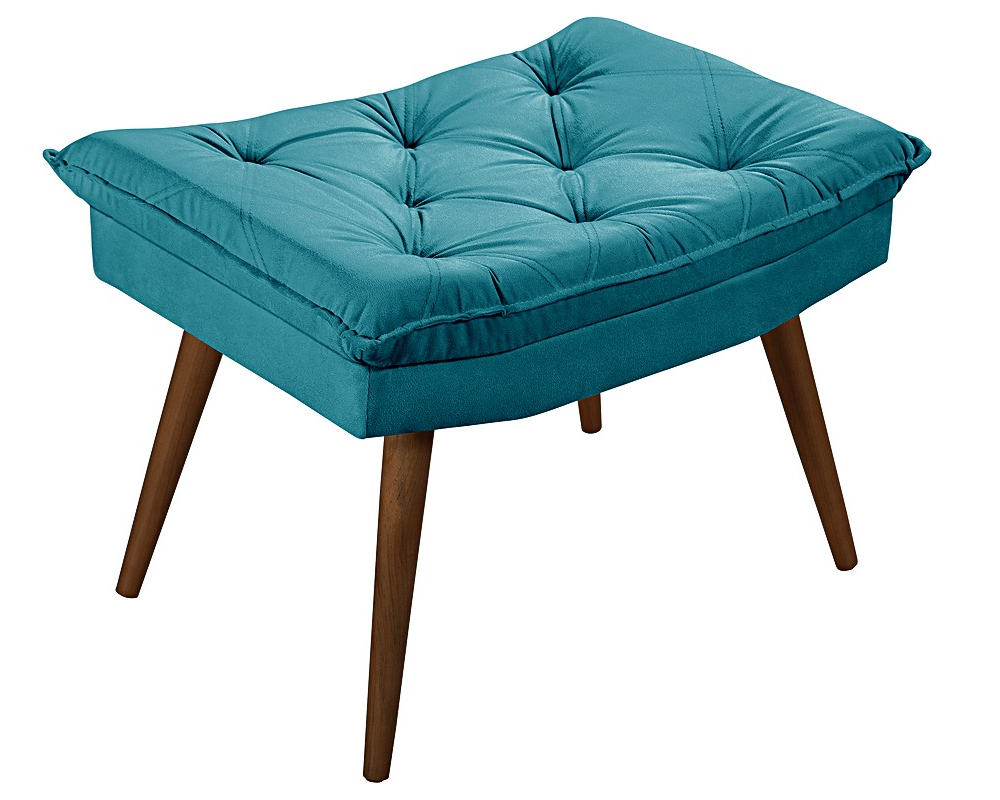 Banqueta Puff Rubi Essencial Estofados Cor Azul Turquesa Banqueta Puff Rubi Essencial Estofados Cor Azul Turquesa