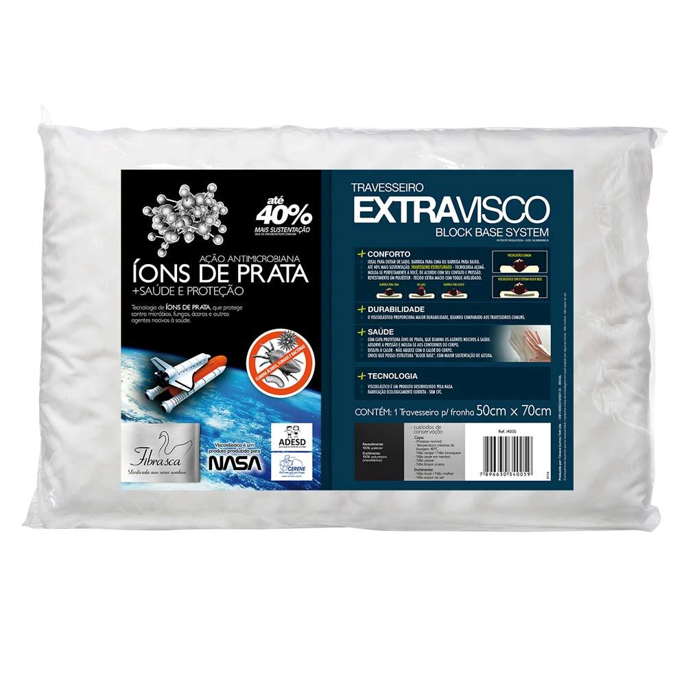 Travesseiro Extravisco Ions de Prata - Nasa Visco elástico Travesseiro Extravisco Ions de Prata - Nasa Visco elástico