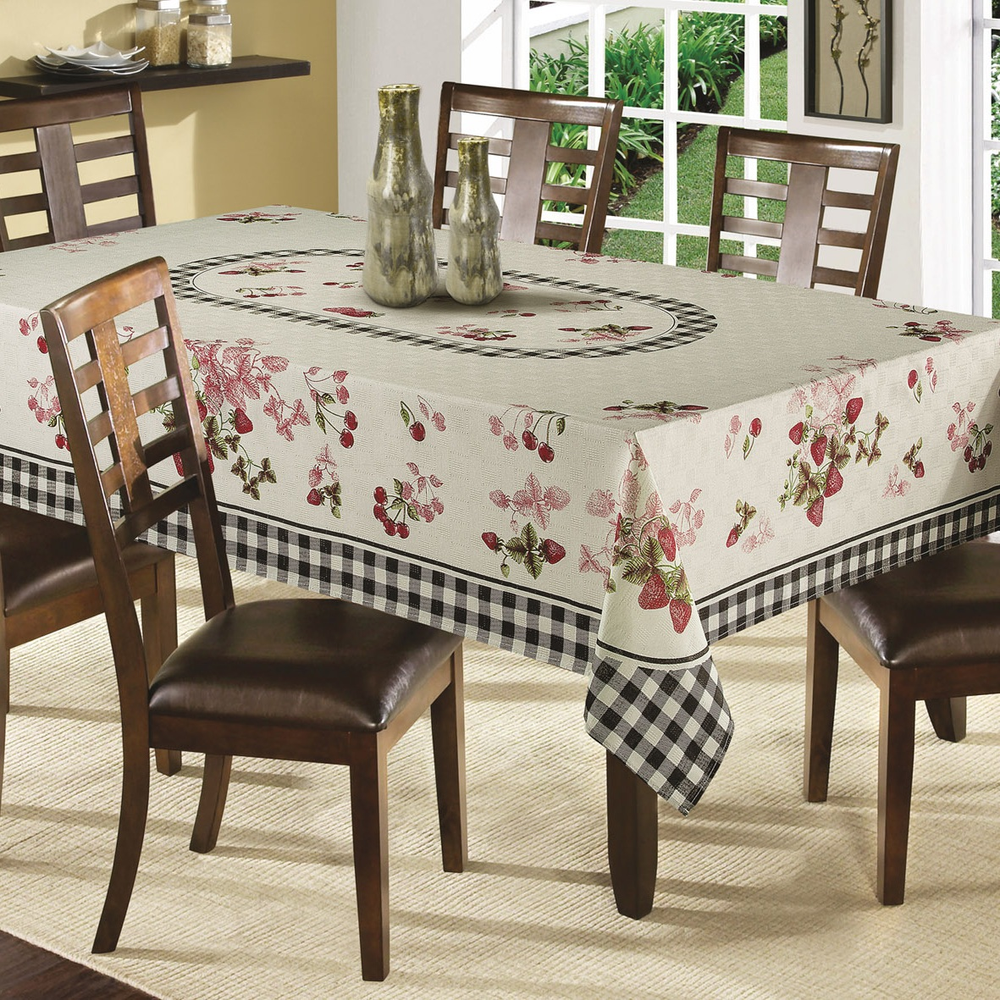 Toalha de Mesa Retangular 6 Lugares Ouro Berlim Preta Rústica Toalha de Mesa Retangular 6 Lugares Ouro Berlim Preta Rústica