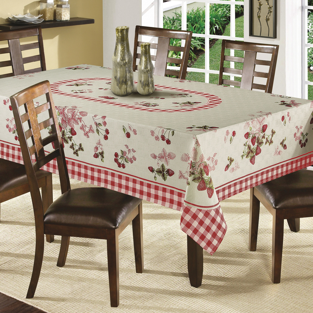 Toalha de Mesa Retangular 8 Lugares Ouro Berlim Vermelha Toalha de Mesa Retangular 8 Lugares Ouro Berlim Vermelha
