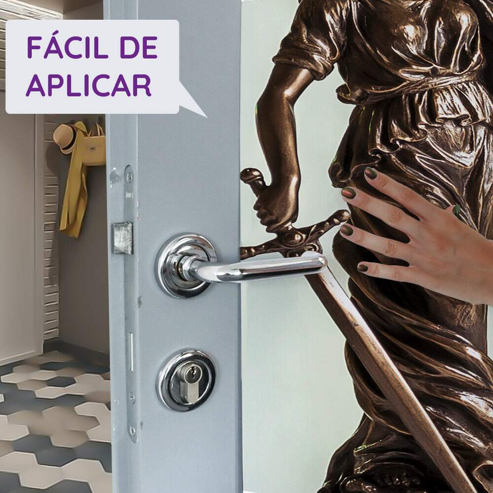 Adesivo de Porta Estatua Símbolo Advogacia-93X210Cm Adesivo de Porta Estatua Símbolo Advogacia-93X210Cm