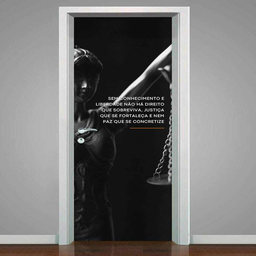 Adesivo de Porta Frase Direito-93X210Cm Adesivo de Porta Frase Direito-93X210Cm