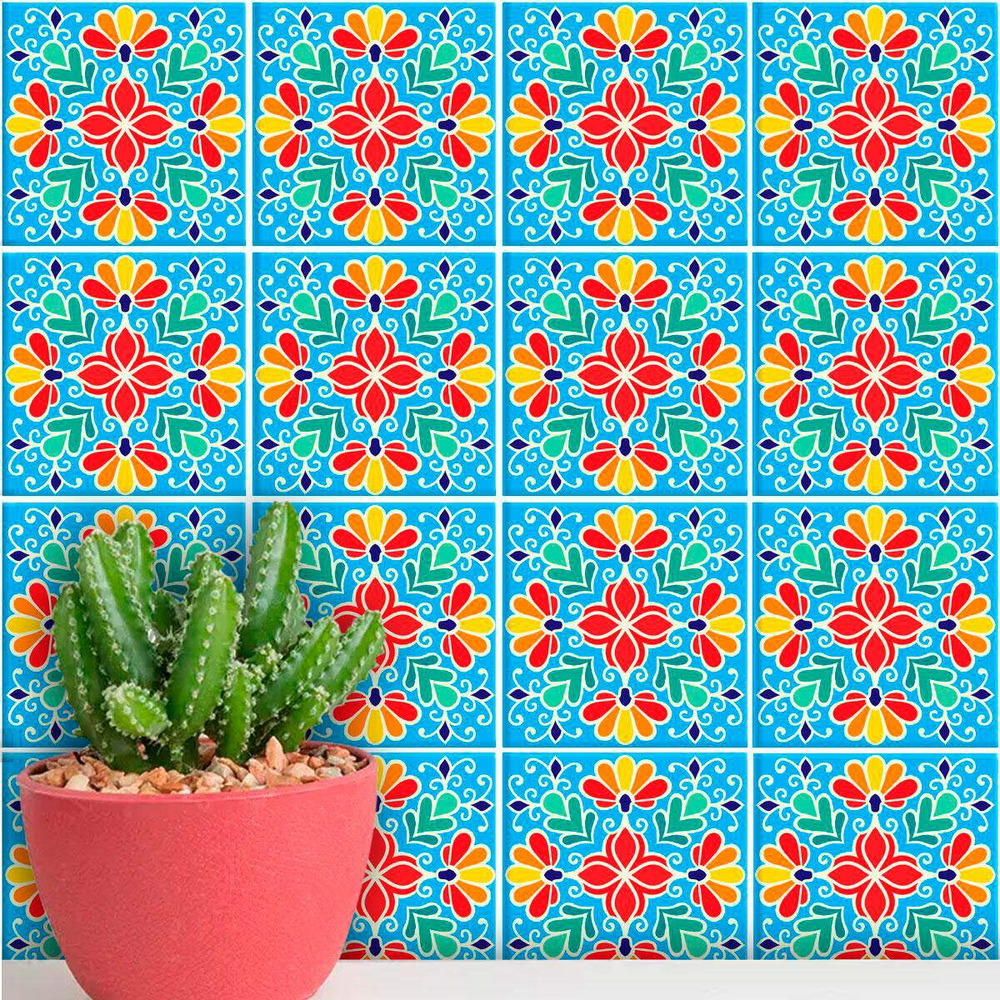 Adesivos de Azulejos Ladrilhos Hidráulicos Modelo 166-15x15cm Adesivos de Azulejos Ladrilhos Hidráulicos Modelo 166-15x15cm
