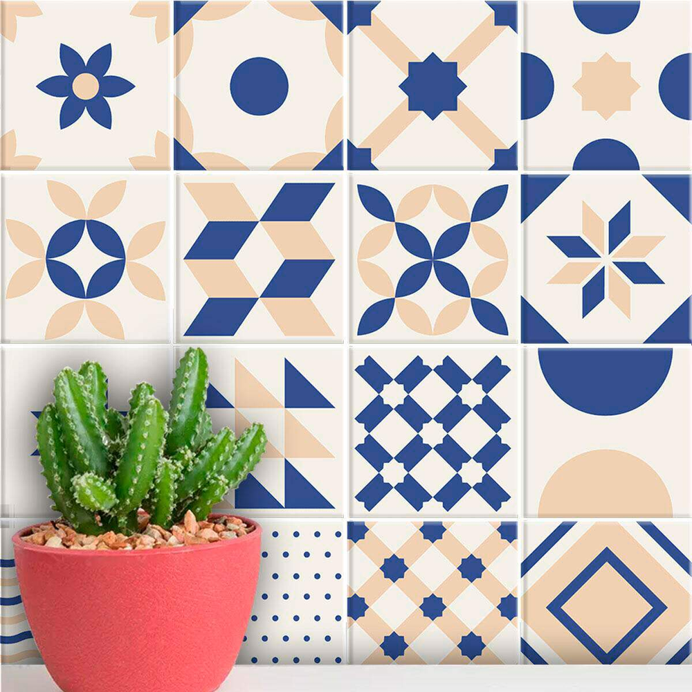 Adesivos de Azulejos Ladrilhos Hidráulicos Modelo 121-20x20cm Adesivos de Azulejos Ladrilhos Hidráulicos Modelo 121-20x20cm