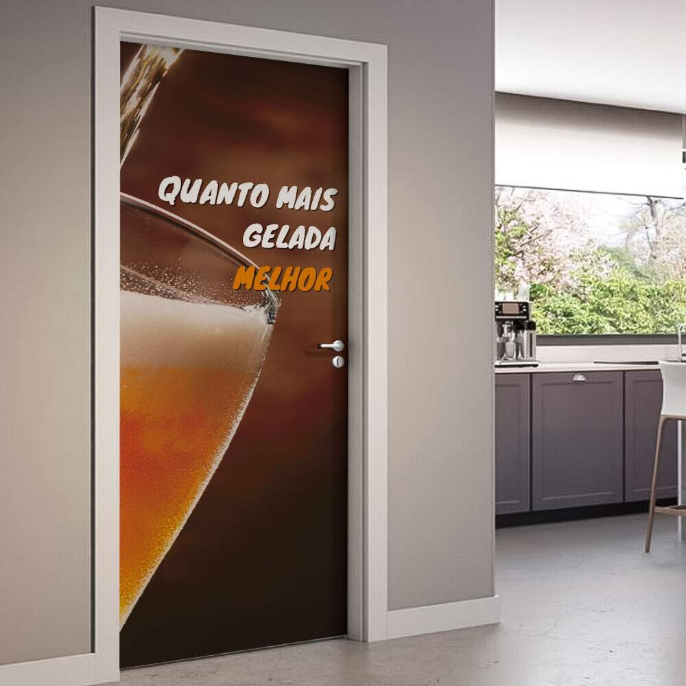 Adesivo de Porta Quanto Mais Gelada Melhor-93X210Cm