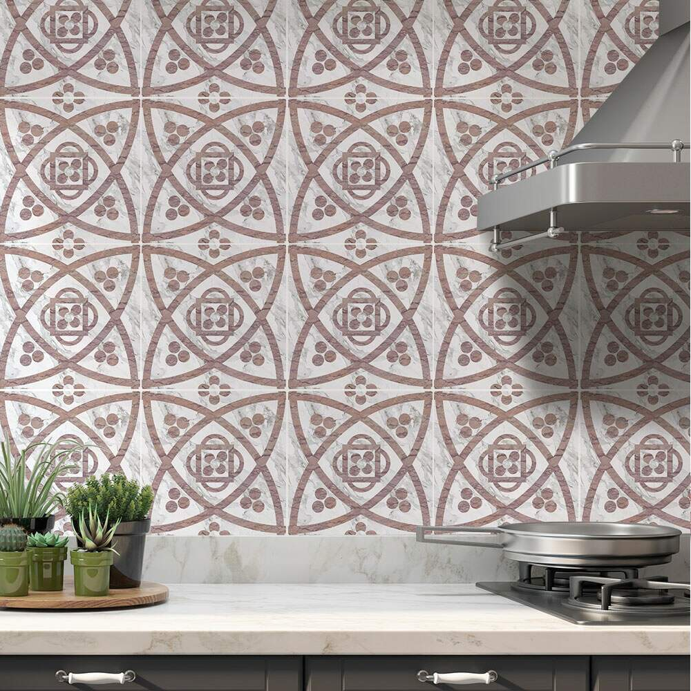 Adesivos de Azulejos Ladrilhos Cartela Mármore Rose e Branco 12-15x15cm Adesivos de Azulejos Ladrilhos Cartela Mármore Rose e Branco 12-15x15cm