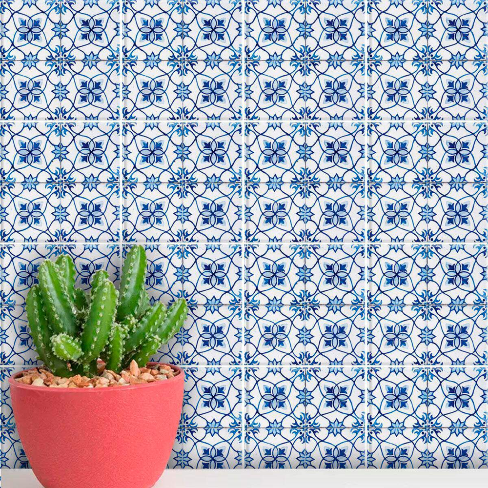 Adesivos de Azulejos Ladrilhos Hidráulicos Modelo 14-10x10cm Adesivos de Azulejos Ladrilhos Hidráulicos Modelo 14-10x10cm