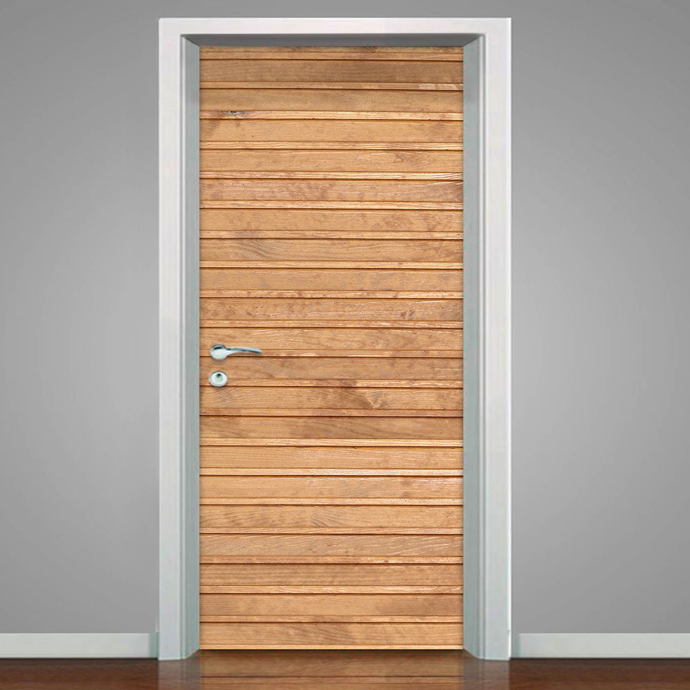 Adesivo para Porta Madeira Ripada Horizontal-83X210Cm Adesivo para Porta Madeira Ripada Horizontal-83X210Cm
