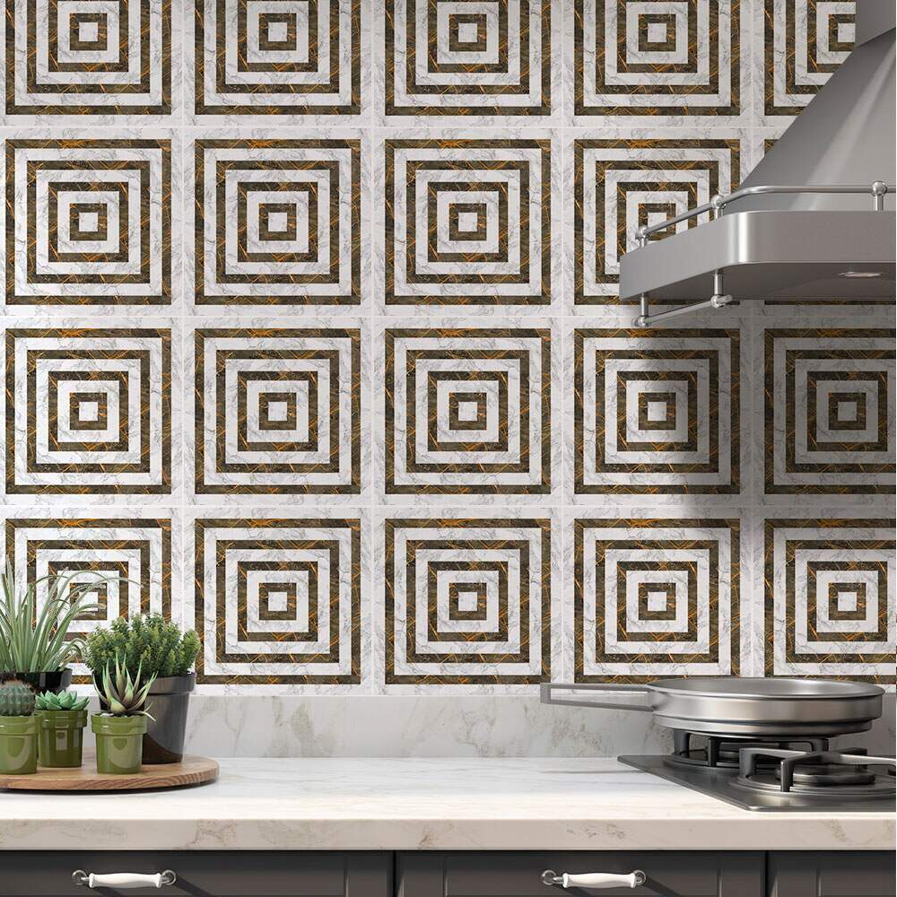 Adesivos de Azulejos Ladrilhos Cartela Mármore Marrom Escuro e Branco 11-20x20cm Adesivos de Azulejos Ladrilhos Cartela Mármore Marrom Escuro e Branco 11-20x20cm